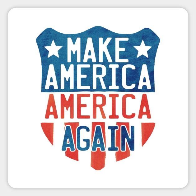 Make America America Again Shield Sticker by incraftwetrust